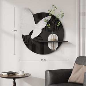 3D Black and White Modern Minimalist Butterfly Wall Art Decor for Living Room