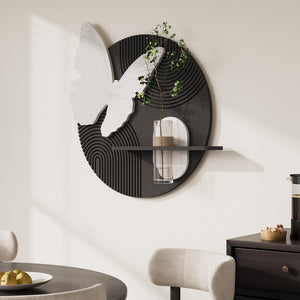 3D Black and White Modern Minimalist Butterfly Wall Art Decor for Living Room