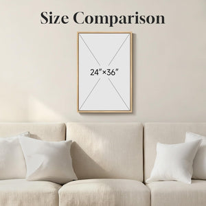 Large Framed Neutral Modern Minimalist Abstract Canvas Vertical Wall Art for Living Room