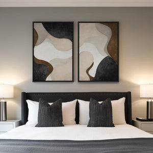 Large Framed Modern Abstract Wall Art for Living Room Set of 2