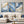 Large Framed Elegant Blue Gold White Modern Luxury Abstract Wall Art for Living Room Set of 3