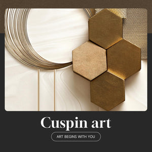 Large Framed Modern Luxury Gold Wall Art for Living Room Set of 3