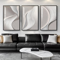 Large Framed Modern Minimalist Abstract Wall Art for Living Room Set of 3