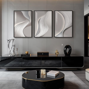Large Framed Modern Minimalist Abstract Wall Art for Living Room Set of 3