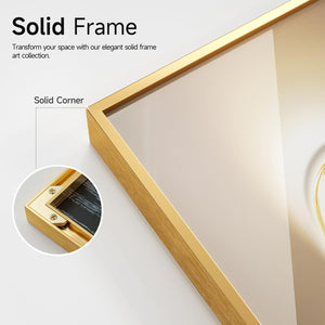 Framed Modern Luxury Gold Large Wall Art for Living Room Set of 3