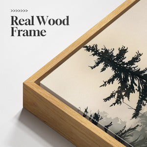 Large Framed Rustic Vintage Forest Landscape 3 Piece Wall Art for Living Room Set of 3