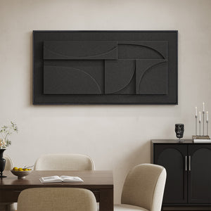 Large Framed 3D Textured Geometric Abstract Wall Art for Living Room