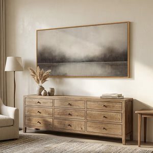 Large Framed Rustic Nature Wall Art for Living Room, Horizontal Neutral Landscape Canvas