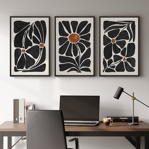 Large Framed Boho Floral Wall Art for Living Room, 3 Piece Set