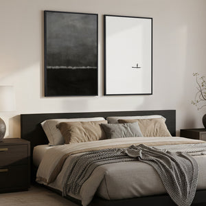 Framed Black and White Abstract Wall Art for Living Room, Large Set of 2