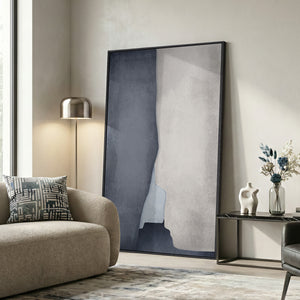 Extra Large Framed Neutral Abstract Wall Art for Living Room, 40x60 Oversized Gray and Beige