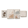 Large Framed Neutral Abstract Wall Art for Living Room, 5 Piece Set
