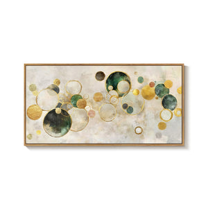 Extra Large Framed Green Abstract Wall Art, Modern Horizontal Canvas for Living Room