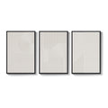 Large Framed 3D Textured Abstract Wall Art, 3 Piece White Geometric Set