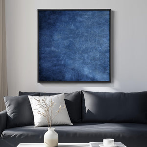 Large Framed Modern Navy Blue Abstract Wall Art Minimalist Artwork for Living Room