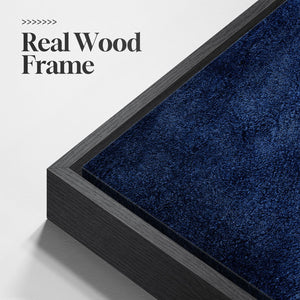 Large Framed Modern Navy Blue Abstract Wall Art Minimalist Artwork for Living Room