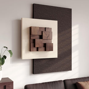 Large Wood Abstract Wall Art for Living Room, Modern 3D Artwork for Walls