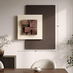 Large Wood Abstract Wall Art for Living Room, Modern 3D Artwork for Walls