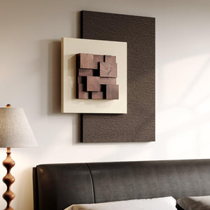 Large Wood Abstract Wall Art for Living Room, Modern 3D Artwork for Walls