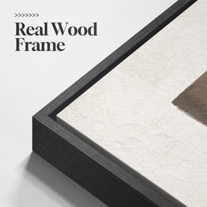 Framed Black White Neutral Modern Minimalist Abstract Wall Art for Living Room