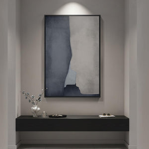 Large Framed Blue Gray Modern Abstract Wall Art for Living Room Bedroom Dining Hallway