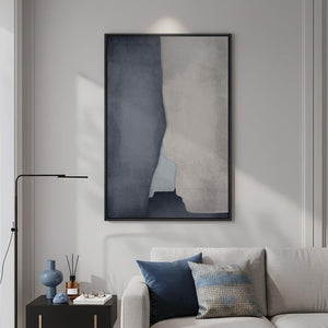 Large Framed Blue Gray Modern Abstract Wall Art for Living Room Bedroom Dining Hallway