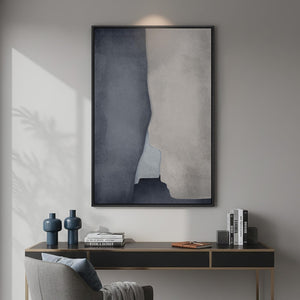 Large Framed Blue Gray Modern Abstract Wall Art for Living Room Bedroom Dining Hallway