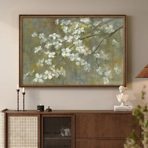 Framed Modern Farmhouse Vintage Neutral Green White Rustic Retro Floral Botanical Wall Art for Living Room