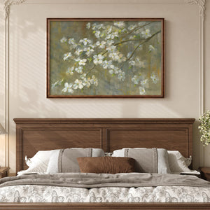 Framed Modern Farmhouse Vintage Neutral Green White Rustic Retro Floral Botanical Wall Art for Living Room