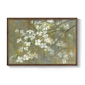 Framed Modern Farmhouse Vintage Neutral Green White Rustic Retro Floral Botanical Wall Art for Living Room