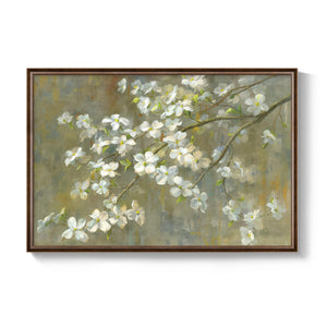 Framed Modern Farmhouse Vintage Neutral Green White Rustic Retro Floral Botanical Wall Art for Living Room