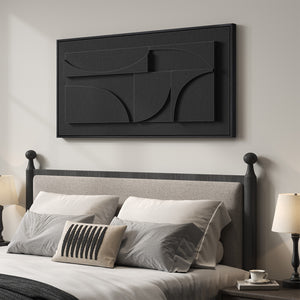 Large Framed 3D Textured Geometric Abstract Wall Art for Living Room