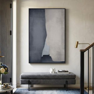 Extra Large Framed Neutral Abstract Wall Art for Living Room, 40x60 Oversized Gray and Beige