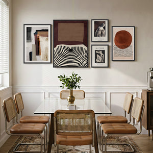 Large Framed Black and White Abstract Wall Art for Living Room, 5 Piece Set