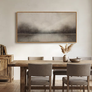 Large Framed Rustic Nature Wall Art for Living Room, Horizontal Neutral Landscape Canvas