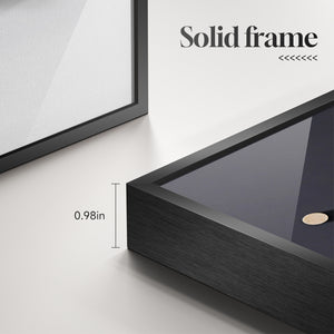 Large Framed Modern Elegant Black and White Abstract Wall Art for Living Room, 3 Piece Set