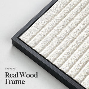 Large Framed 3D Textured Abstract Wall Art, 3 Piece White Geometric Set
