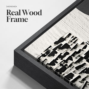 Large Framed Black and White Abstract Wall Art for Living Room, 3 Piece Set