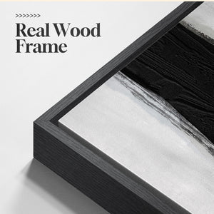 Large Framed Black and White Abstract Wall Art for Living Room, 2 Piece Set