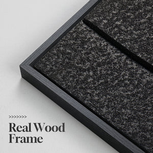 3D Textured Black Abstract Wall Art, Large Framed 3 Piece Set for Living Room