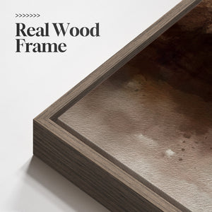 Large Framed Rustic Landscape Wall Art for Living Room, Brown Canvas Print