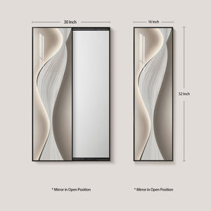 Framed Sliding Wall Mounted Full Length Mirror Modern Minimalist Full Body Mirror