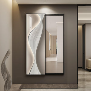 Framed Sliding Wall Mounted Full Length Mirror Modern Minimalist Full Body Mirror