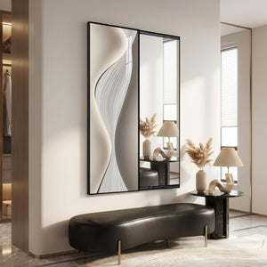 Framed Sliding Wall Mounted Full Length Mirror Modern Minimalist Full Body Mirror