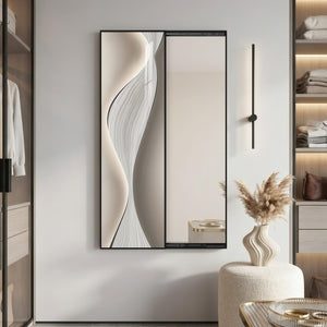 Framed Sliding Wall Mounted Full Length Mirror Modern Minimalist Full Body Mirror