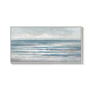 Large Framed Coastal Ocean Abstract Wall Art for Living Room