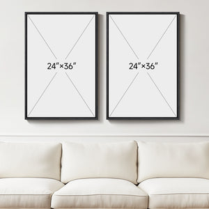 Large Framed Black and White Abstract Wall Art for Living Room, 2 Piece Set