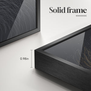 Large Framed Black and Gold Modern Luxury Wall Art