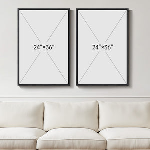 Large Framed Neutral Abstract Wall Art for Living Room, Set of 2 in Black and Beige
