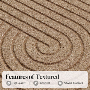 Large 3D Textured Framed Neutral Abstract Wall Art, 2 Piece Set in Beige Brown
